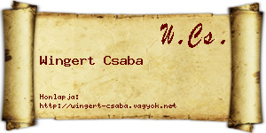 Wingert Csaba névjegykártya